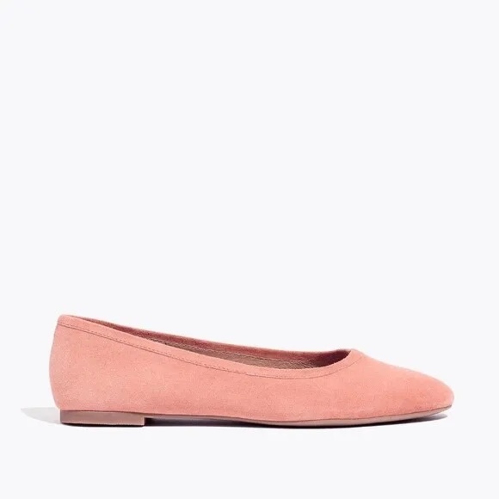 Madewell Reid Ballet Flat in Pink Suede